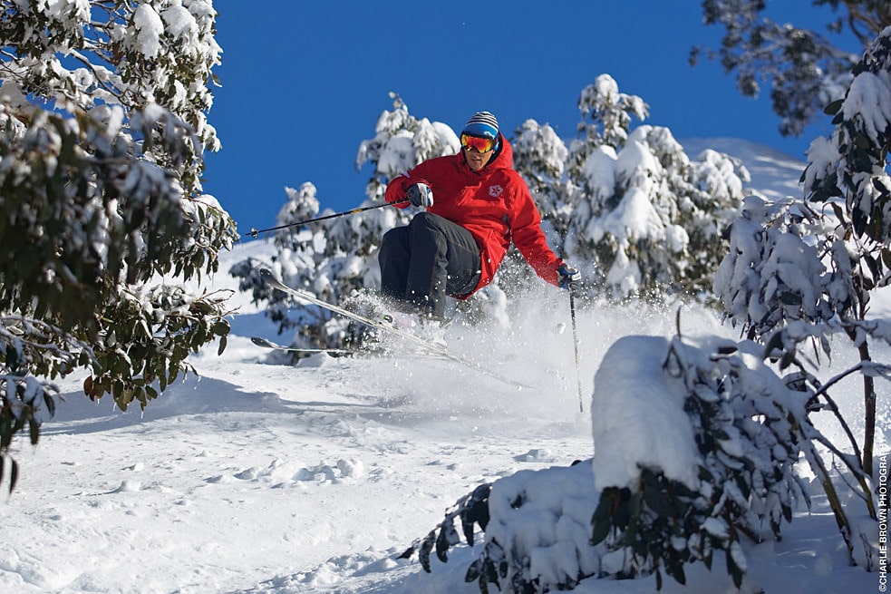 Skier in Red Jacket