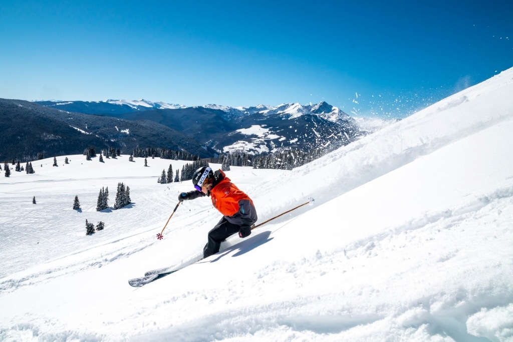 woman enjoy skiing