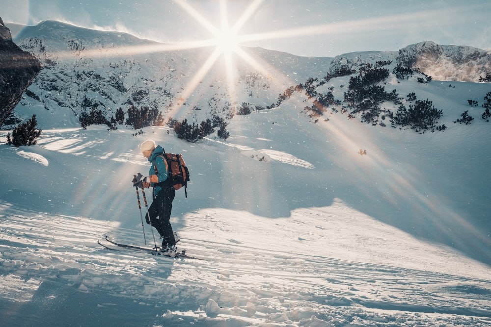 Skier with Bag